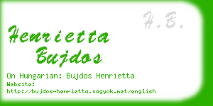 henrietta bujdos business card